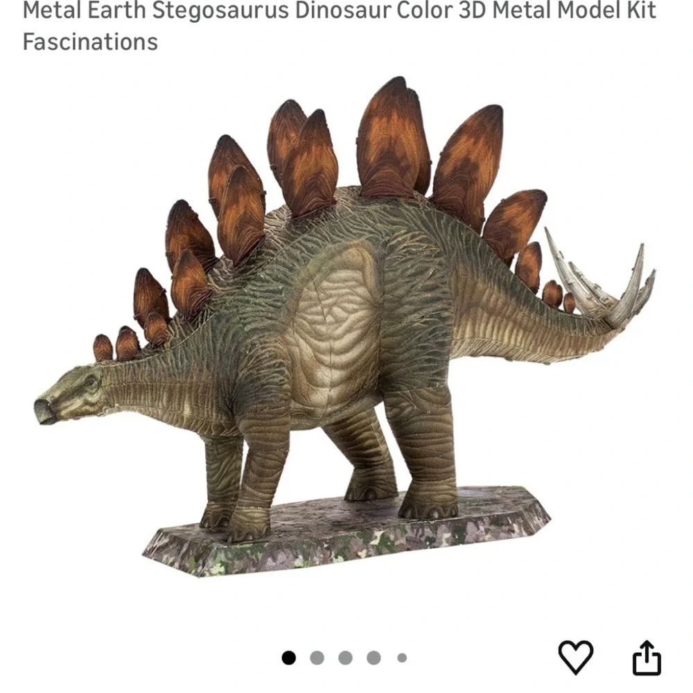Stegosaurus 3D Metal Model‎ Kit - Green & Brown